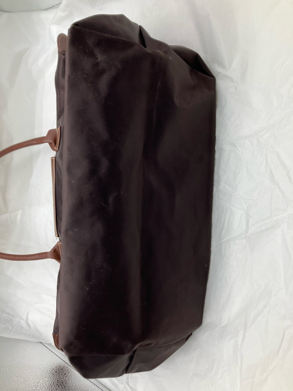 LONGCHAMP Classic Brown Nylon Tote Bag with Leather Trim - Picture 5 of 11